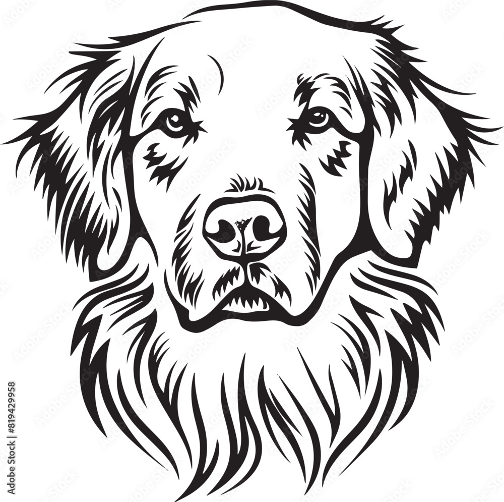 Fototapeta premium golden retriever silhouette vector 