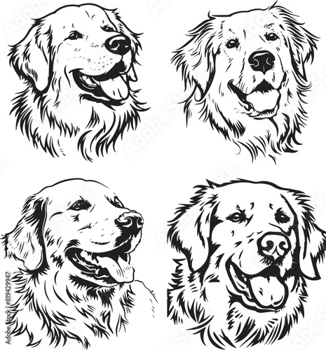 golden retriever silhouette vector 