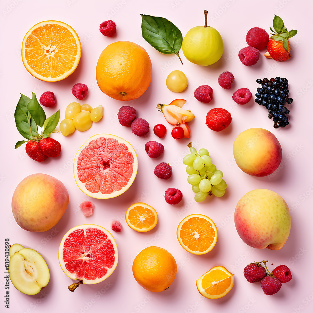Pastel Fruits aesthetic layout