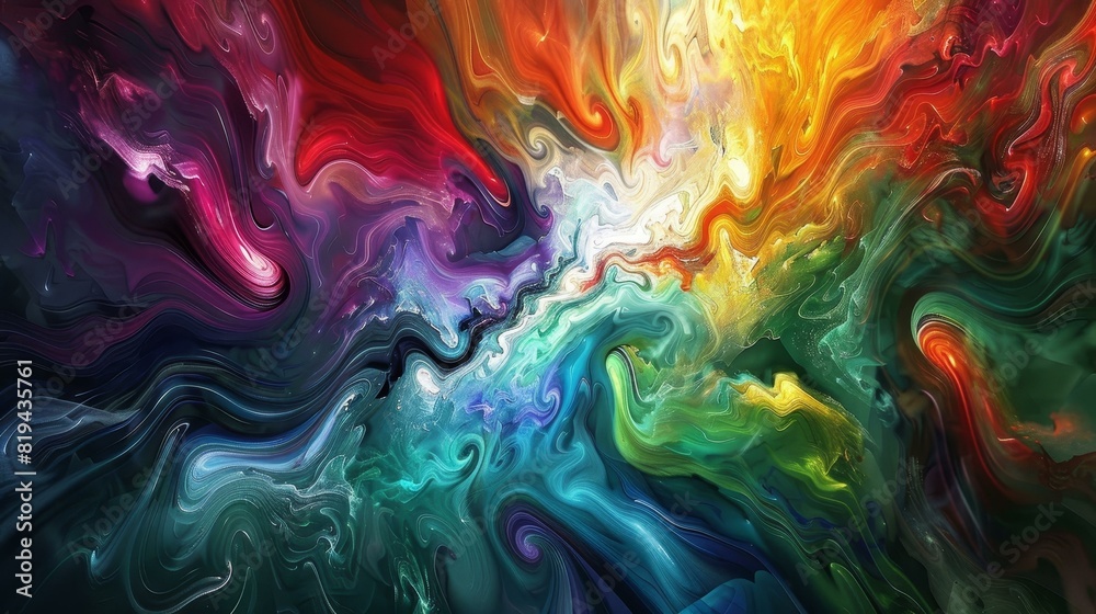 Vivid, dynamic painting bursting with intense colors, Ai Generated