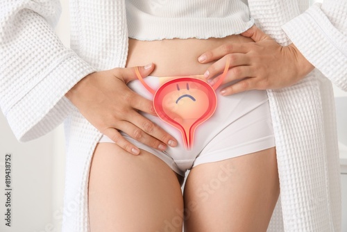 Young woman with drawn sad ...