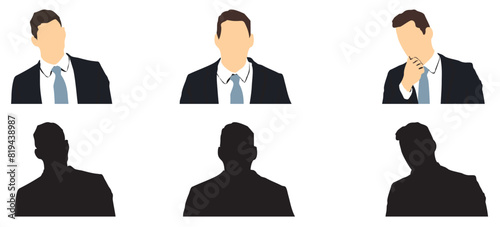 businessman profile set
