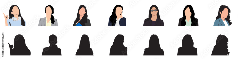 businesswomen profile set