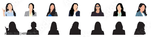 businesswomen profile set