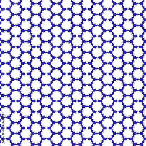 Blue and white color seamless pattern texture and template. 