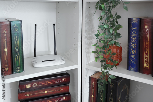 Bookshelf with modern wi-fi...