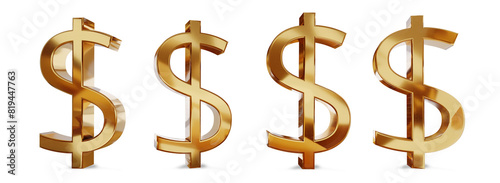 Photos USD US-Dollar $ symbol glossy metallic gold golden symbol icon 3d-illustration i