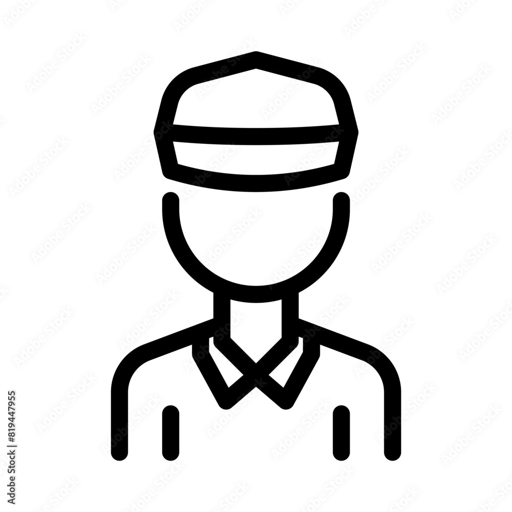 Cashier icon vector in outline style for commercial, store, and shop Cashier icon vector in outline style for commercial, store, and shop