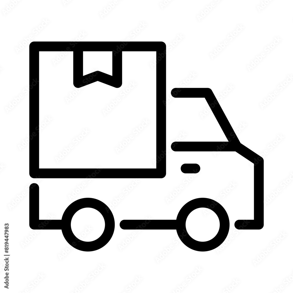 Product delivery icon vector in outline style for currier, delivery, shipment, and production Product delivery icon vector in outline style for currier, delivery, shipment, and production