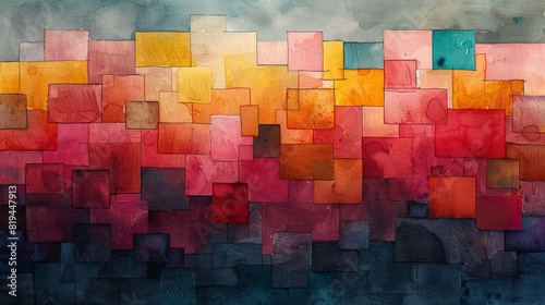 watercolor poster, in the style of dreamlike installations, contemporary color fields