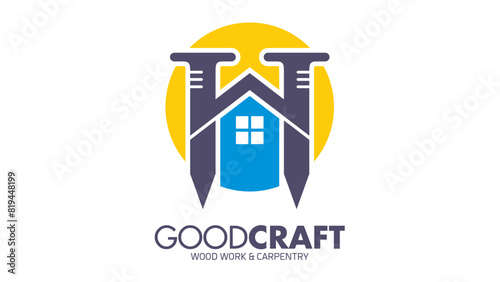 Craft Logo, logo, house, home, craft, woodcraft, wood, carpentry, 