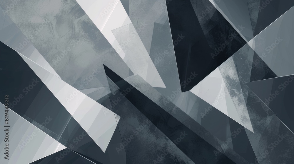 A black and white abstract geometric background with various triangle ...