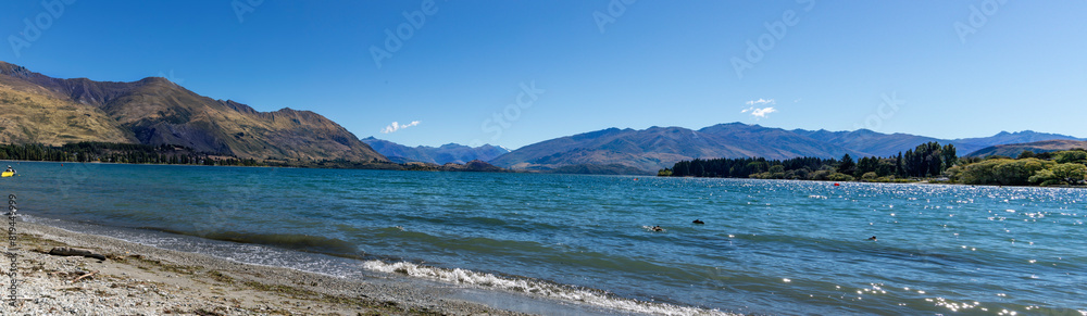 Panorama of Lake Wanaka from Waterfall Creek Panorama of Lake Wanaka from Waterfall Creek