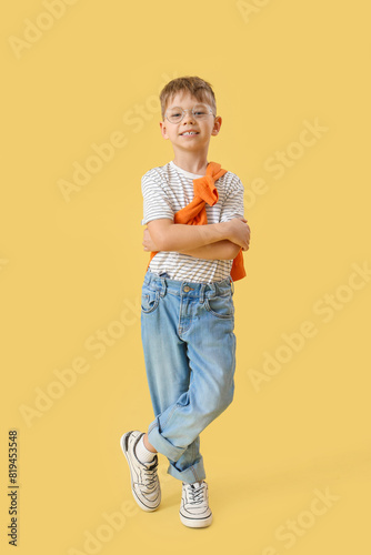 Cute little boy in eyeglass...