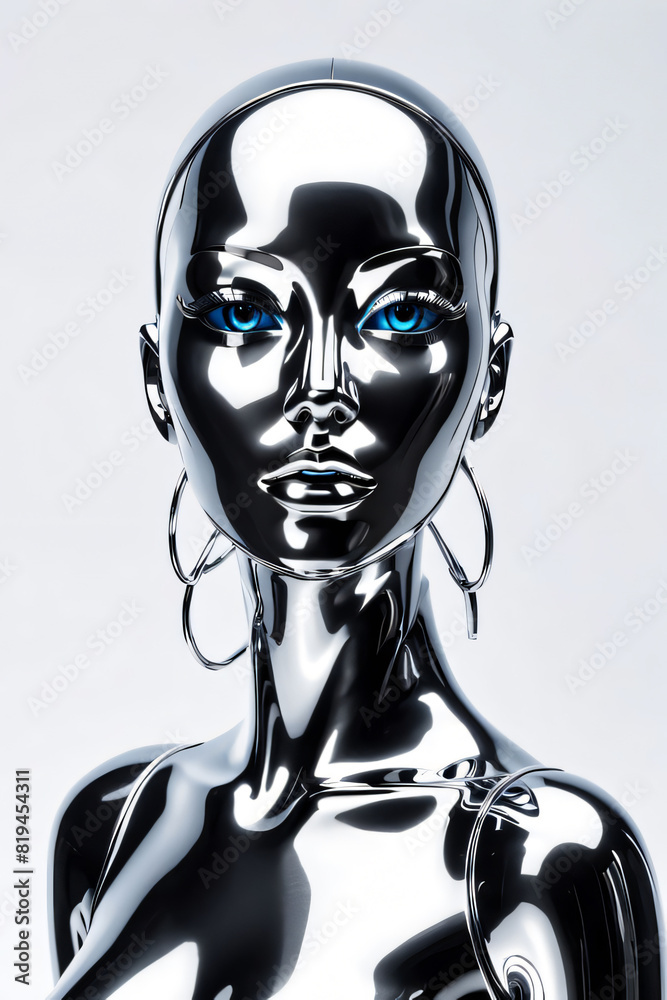 Futuristic chrome woman mannequin Futuristic chrome woman mannequin