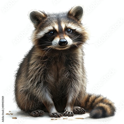 raccoon full length without background realistic