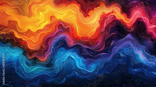 rainbow and smudge color seamless abstract decorative backgrounds vector illustration, in the style of dark sky-blue and amber photo