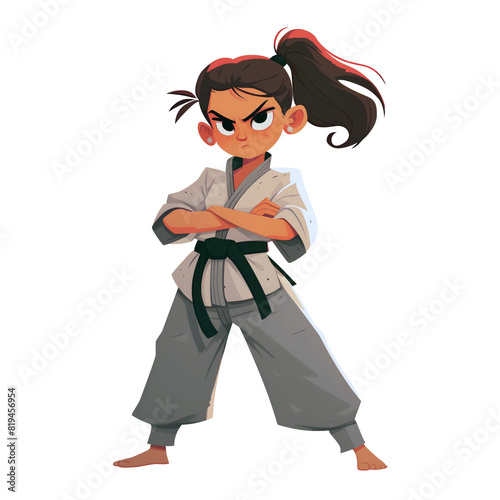 Young woman wearing karate uniform photo