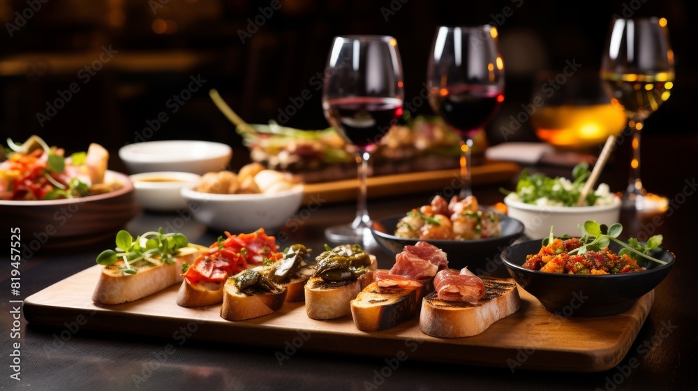 A delicious spread of food and wine is a perfect way to end a long day.