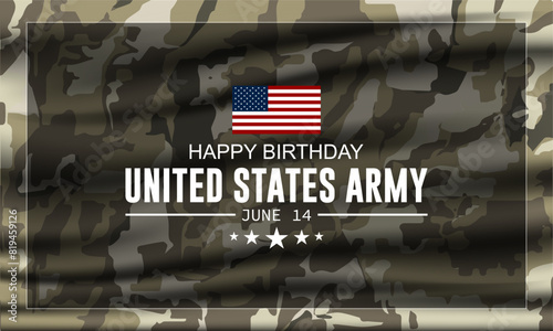 U.S. Army Birthday June 14 Background Vector Illustration photo