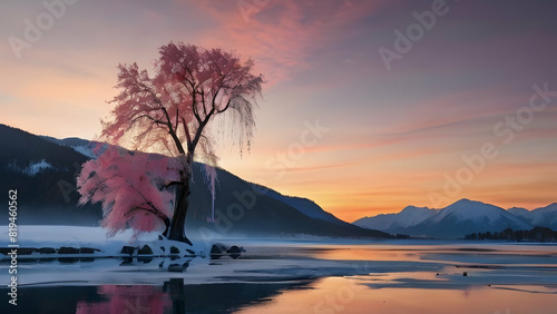 sunset in the mountains