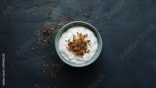 Mayonnaise dip bowl yogurt snack food milk concept photo