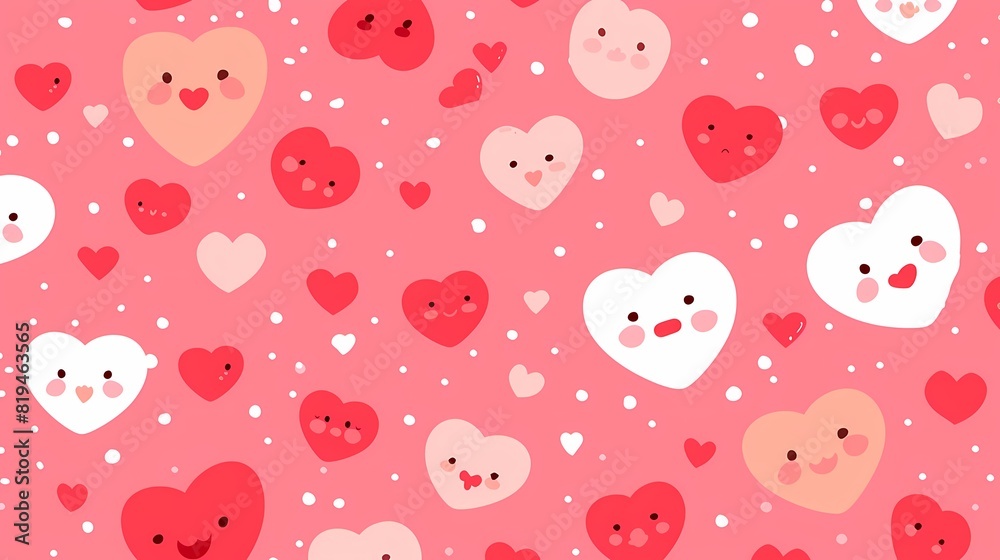 Sweet and Simple Valentine’s Day Red and Pink Kawaii Background Sweet and Simple Valentine’s Day Red and Pink Kawaii Background
