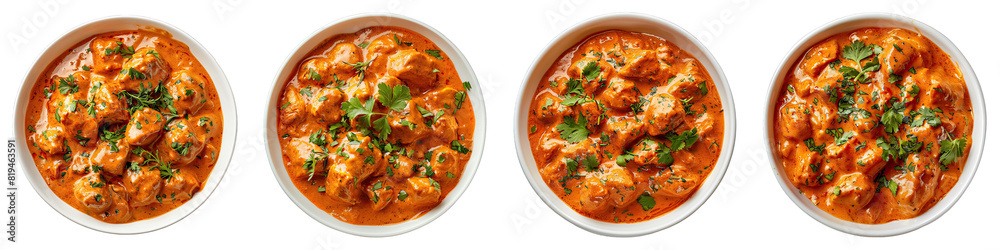 Butter Chicken isolated on transparent png background. Generative ai Butter Chicken isolated on transparent png background. Generative ai