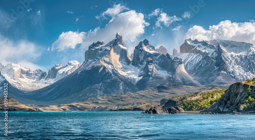 Torres del Paine mountain range in Chile photo