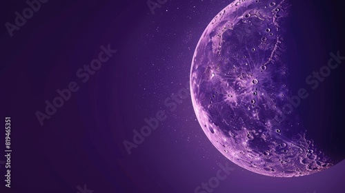 Eid mubarak and ramadan kareem purple background crescent moon