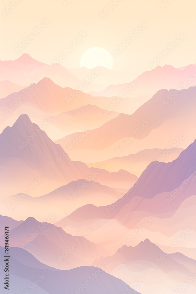 Craft a Serene Pastel Mountain Landscape With a Touch of Creativity