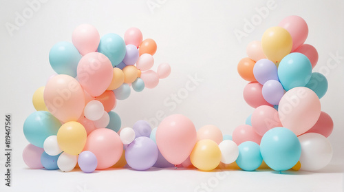 balloon decoration with pastel colors