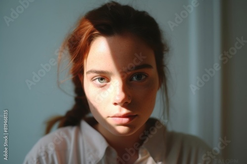 portrait of young woman on white background © alisaaa