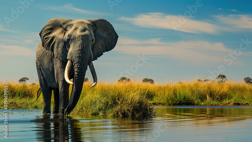 Amazing Wise and old elephant the gentle giant of the jungle leading its majestic herd