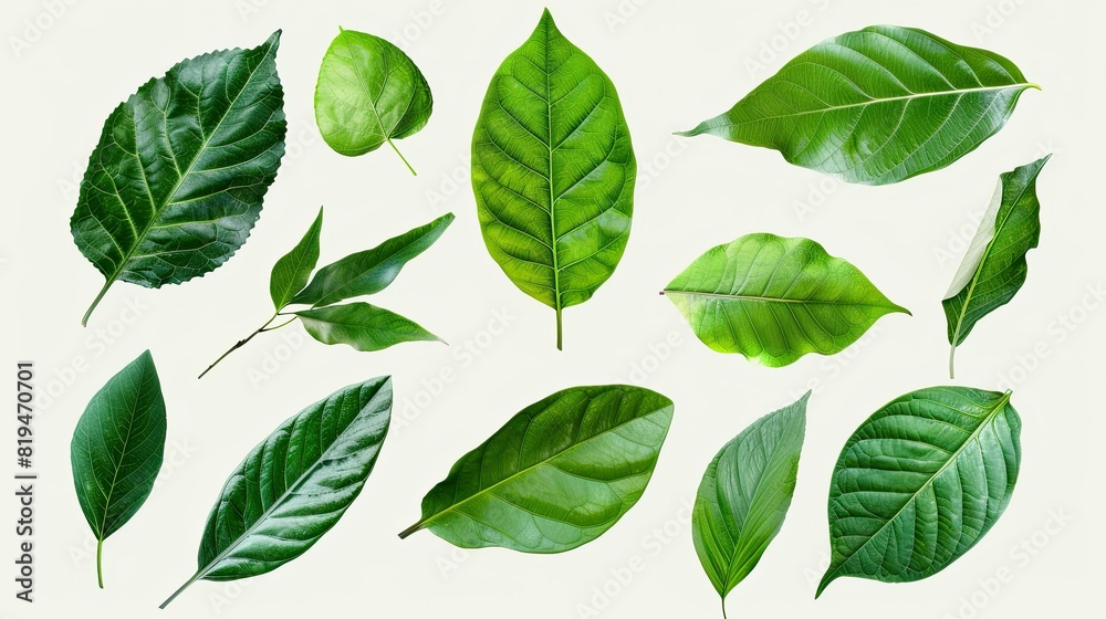 Fototapeta premium nature botanical leaves on isolated backgrounds