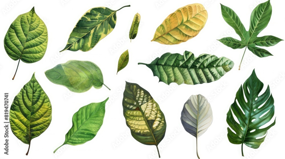 nature botanical leaves on isolated backgrounds nature botanical leaves on isolated backgrounds