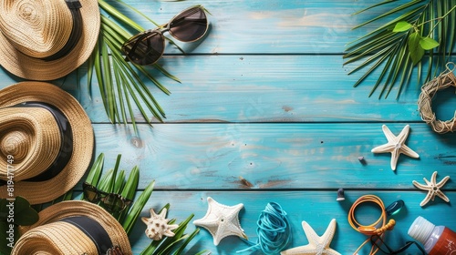 Fototapeta Naklejka Na Ścianę i Meble -  summer vacation concept, travel background with copy space