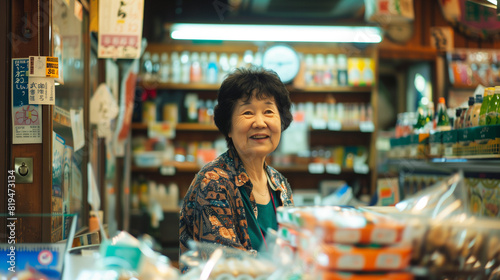 日用雑貨店のアジア人女性オーナー