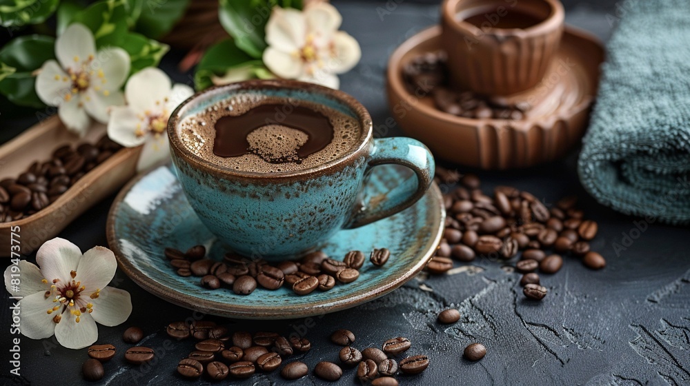Luxury spa offering skinrejuvenating coffee, tranquil setting, plush robes , DALL-E 2 Luxury spa offering skinrejuvenating coffee, tranquil setting, plush robes , DALL-E 2