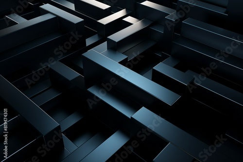 Wallpaper Mural 3d rendering of abstract black and white geometric background Torontodigital.ca