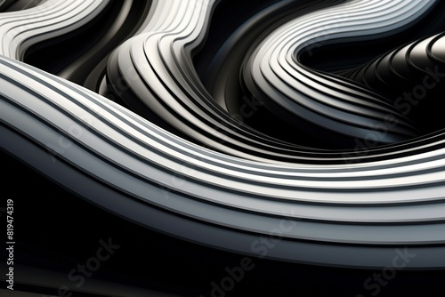 3d rendering of abstract black and white geometric background