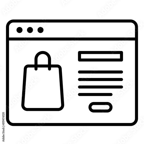 Product showcase icon on online shop website