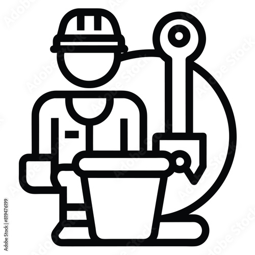 Toilet repair line icon, plumbing service and construction, repair toilet vector icon vector