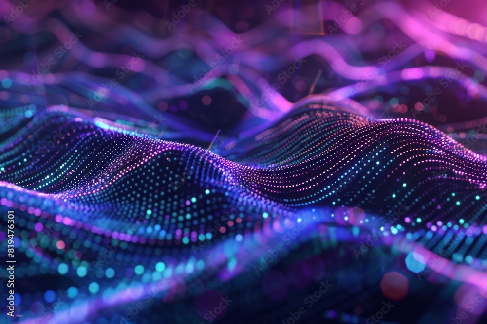 Futuristic Digital Binary Data Landscape