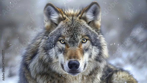 Magnificent Grey Wolf (Canis lupus) Portrait