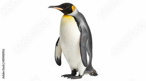 standing penguin on white background