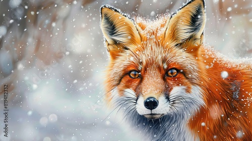 Glorious Red Fox in winter fox © Kashem
