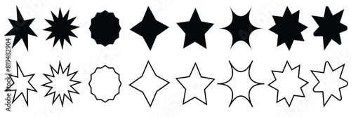 Twinkling stars.Shine icons.Sparkle star icons.Star icons. Sparkles, shining burst. Christmas vector symbols isolated. Design on white background.