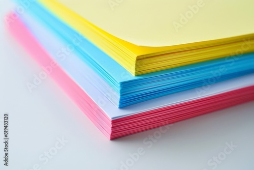 Realistic photograph of a complete Paper,solid stark white background, focused lighting