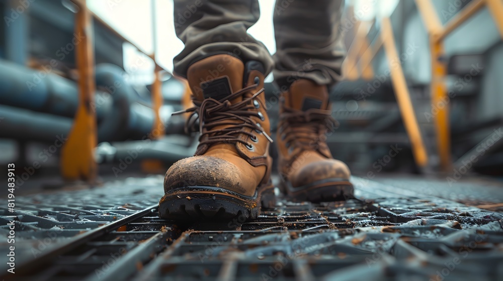 Rugged Safety Shoes Protecting the Feet of the Hardworking on the Job Site Rugged Safety Shoes Protecting the Feet of the Hardworking on the Job Site
